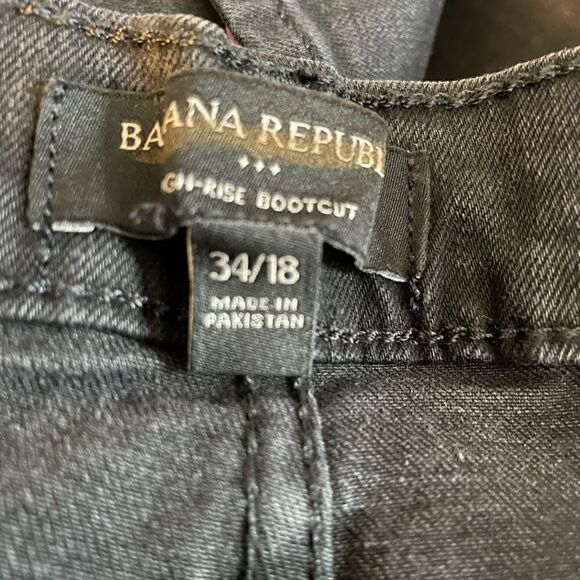 SOLD NOT AVAILABLE!! BANANA REPUBLIC High-Rise Bootcut Jean, Black, Size 18 - Picture 9 of 10